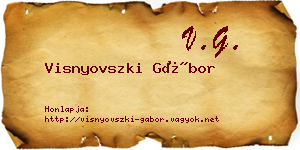 Visnyovszki Gábor névjegykártya